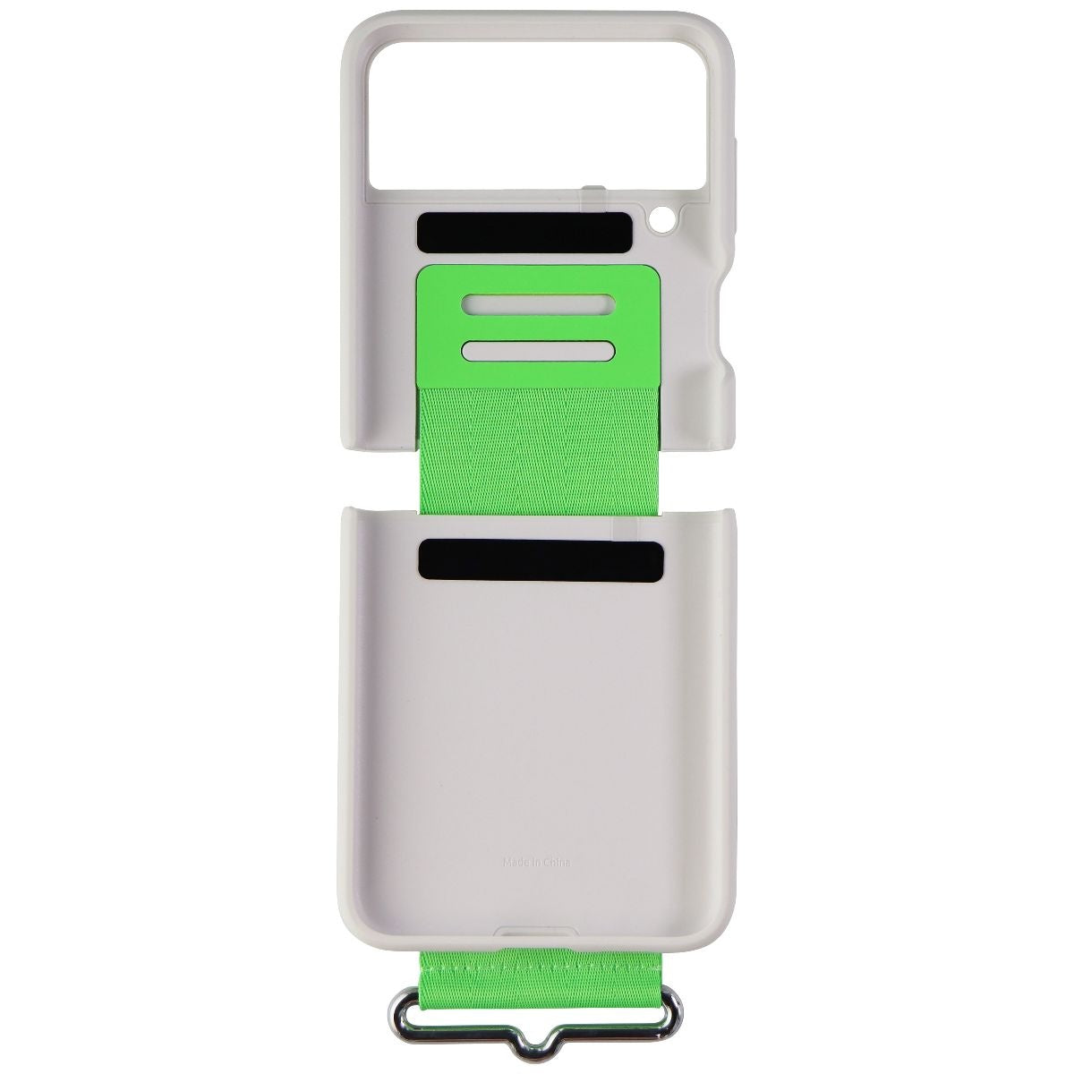 Samsung Silicone Cover with Strap for Galaxy Z Flip3 5G - White / Green Cell Phone - Cases, Covers & Skins Samsung Electronics - Simple Cell Bulk Wholesale Pricing - USA Seller