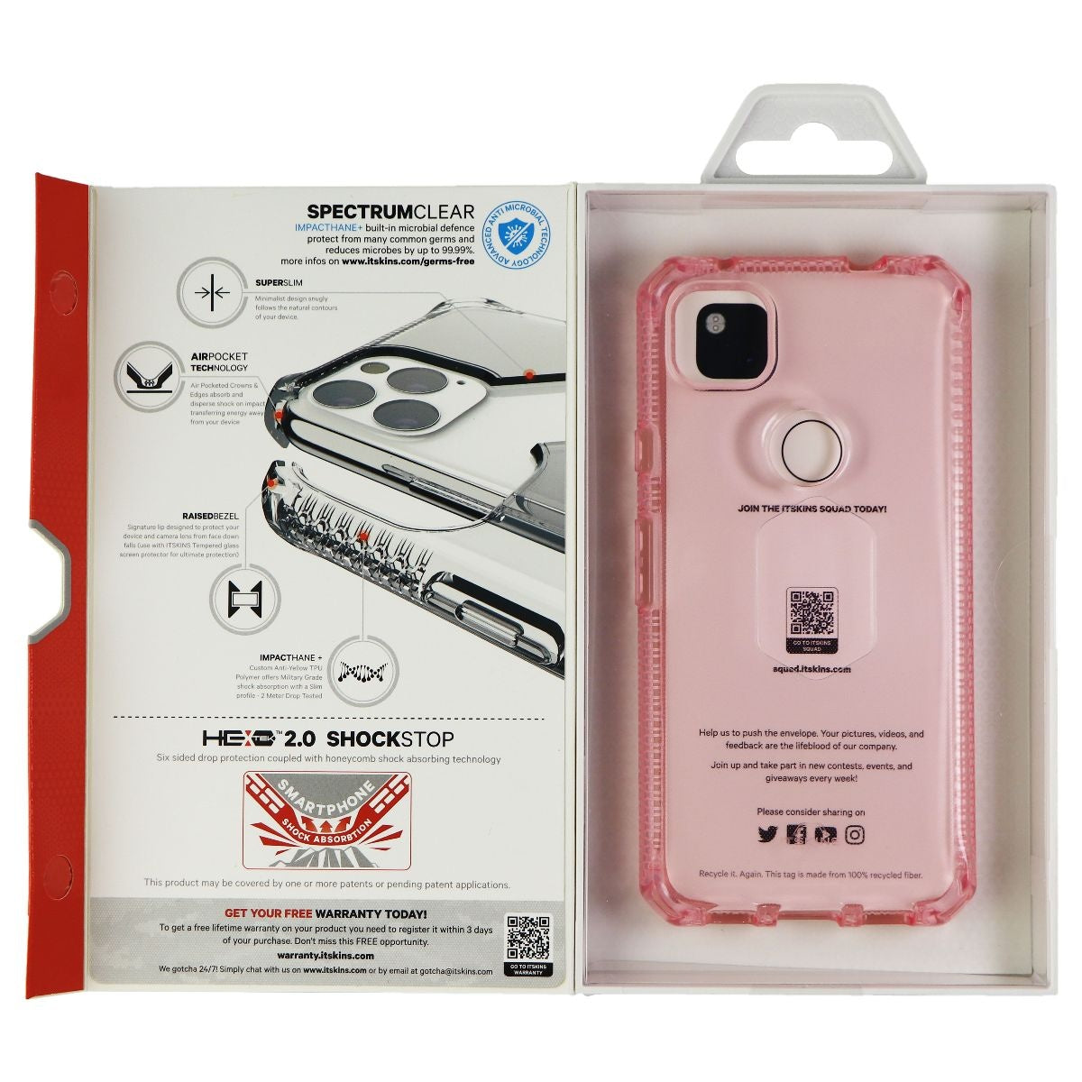 ITSKINS Spectrum Clear Series Case for Google Pixel 4a (5G) - Light Pink Cell Phone - Cases, Covers & Skins ITSKINS - Simple Cell Bulk Wholesale Pricing - USA Seller