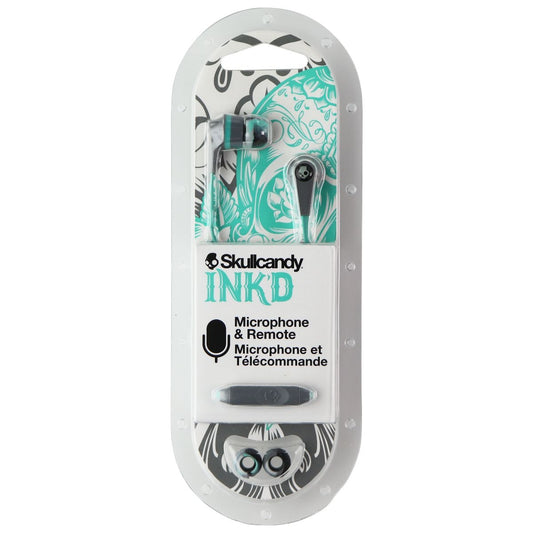 Skullcandy Ink'd 2.0 Wired Earbuds with in-Line Microphone - Gray/Mint Portable Audio - Headphones Skullcandy - Simple Cell Bulk Wholesale Pricing - USA Seller