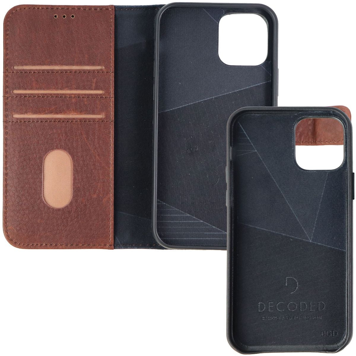 Decoded Premium 2 Case Bundle for iPhone 12 Pro & iPhone 12 - 1 Black & 1 Brown Cell Phone - Cases, Covers & Skins Decoded - Simple Cell Bulk Wholesale Pricing - USA Seller