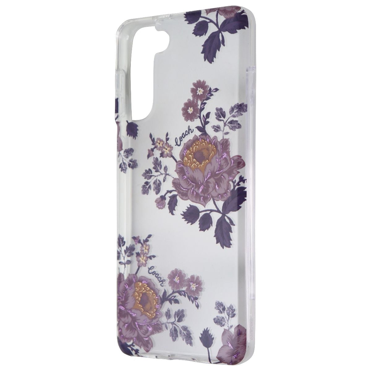 Coach Protective Case for Samsung Galaxy (S21+) 5G - Moody Floral Purple / Clear Cell Phone - Cases, Covers & Skins Coach - Simple Cell Bulk Wholesale Pricing - USA Seller