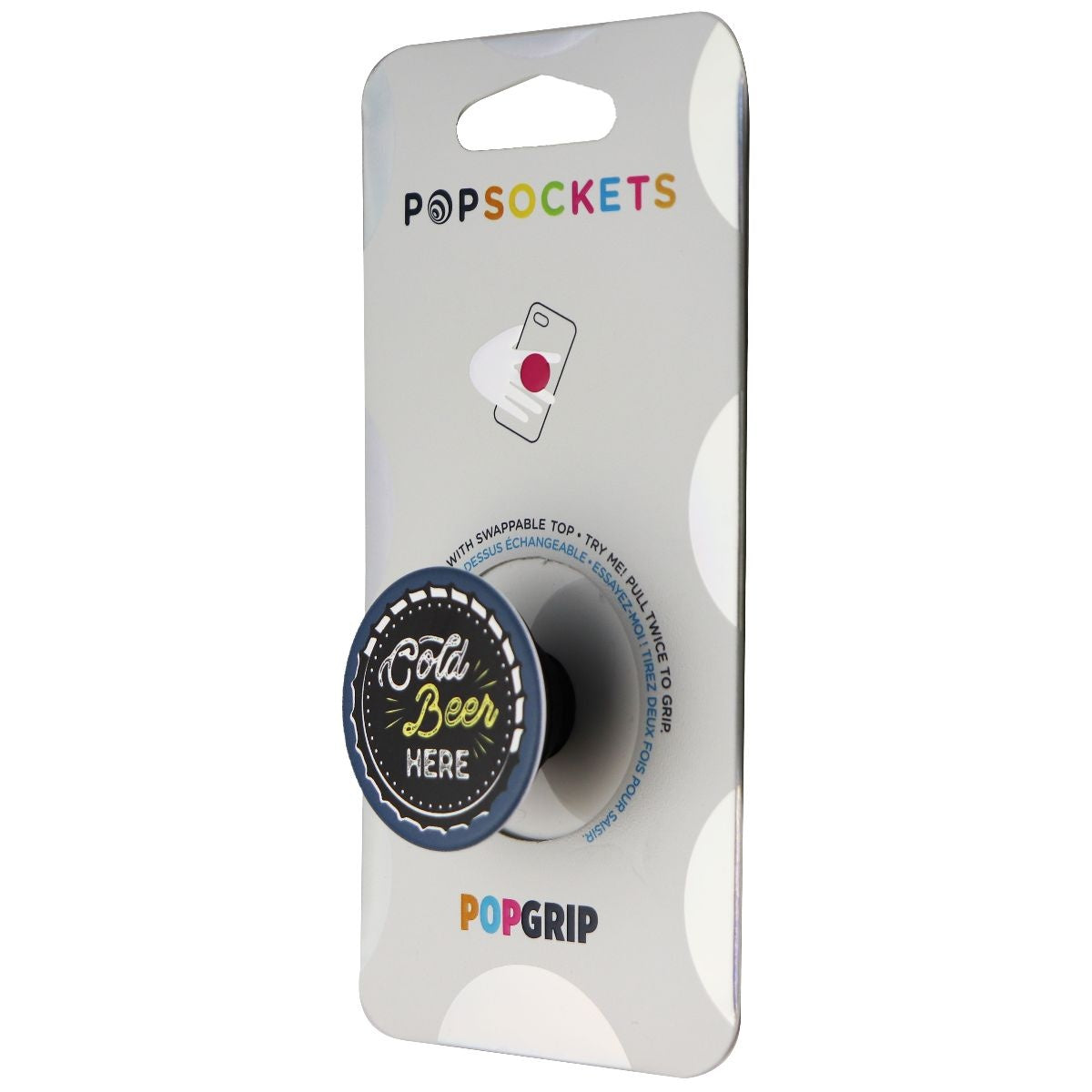 PopSockets PopGrip Expanding Stand and Grip with Swappable Top - Cold Beer Here Cell Phone - Mounts & Holders PopSockets - Simple Cell Bulk Wholesale Pricing - USA Seller