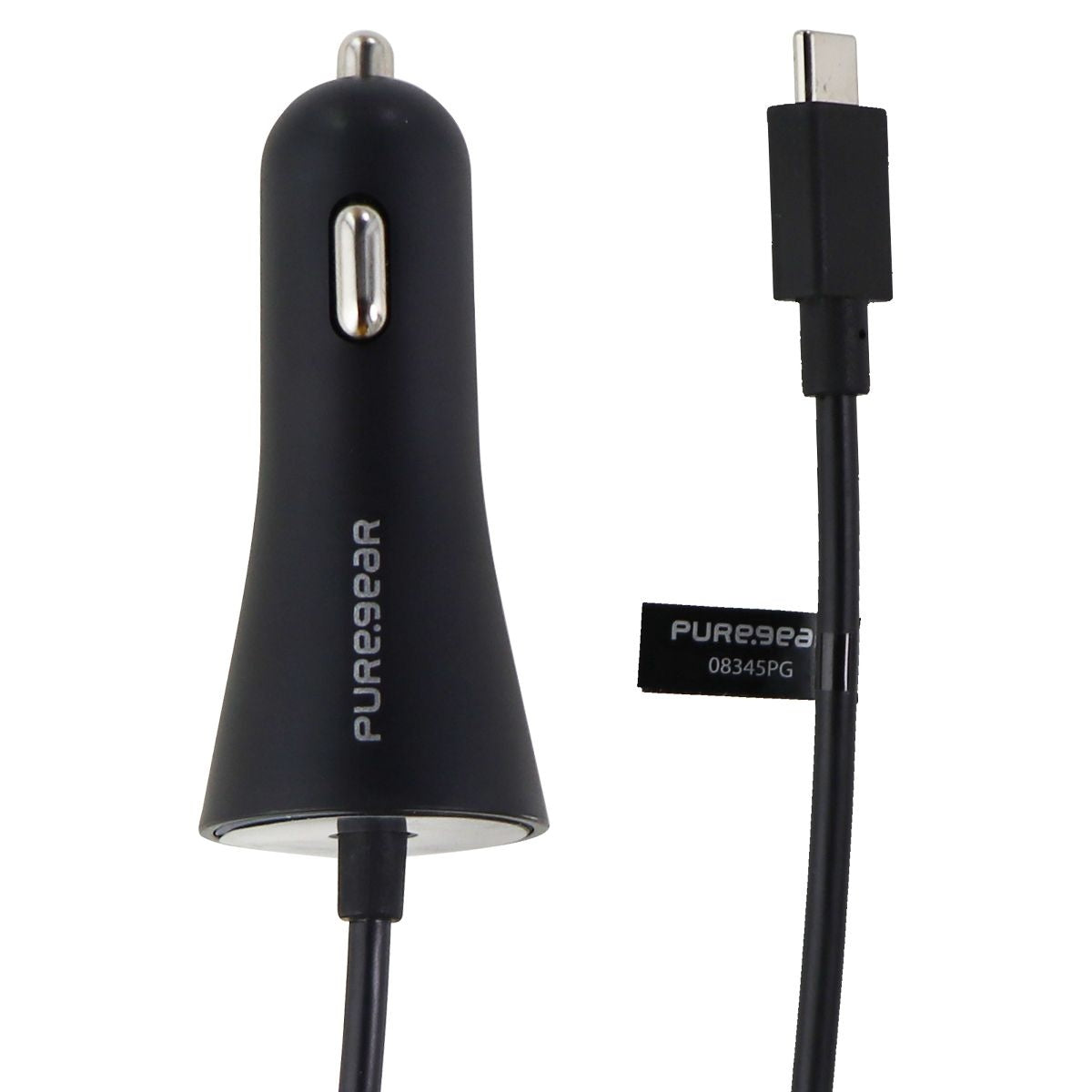 PureGear 5Ft Coiled 15W/3A Vehicle Car Charger for USB-C Type C Devices - Black Cell Phone - Chargers & Cradles PureGear    - Simple Cell Bulk Wholesale Pricing - USA Seller