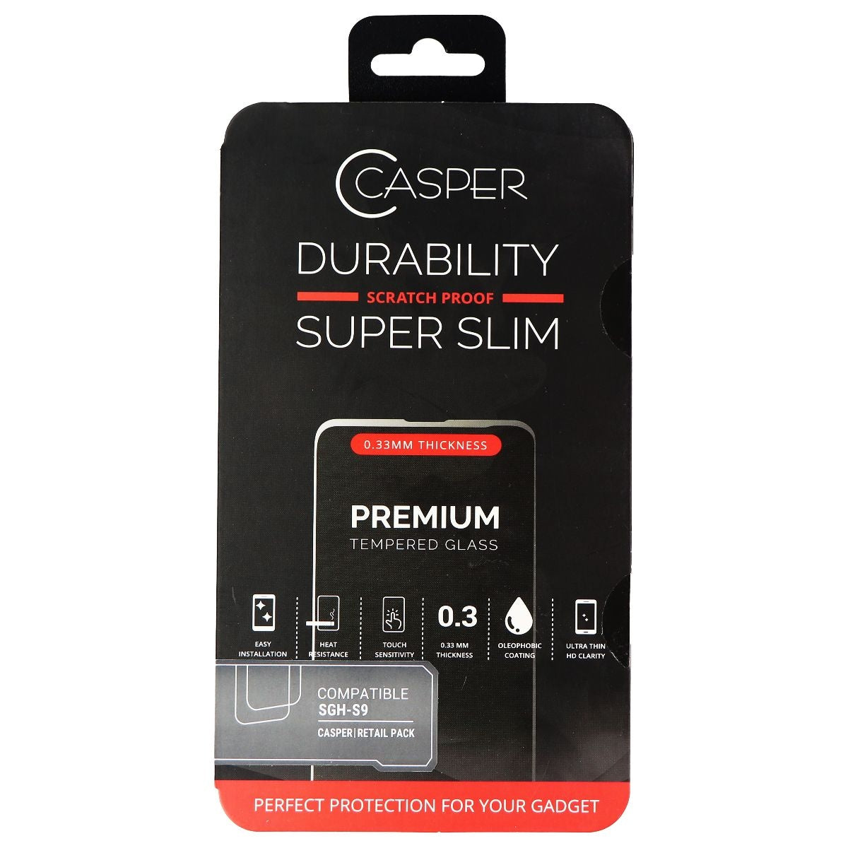 Casper Premium Tempered Glass Screen Protector for Samsung Galaxy S9 - Clear Cell Phone - Screen Protectors Casper    - Simple Cell Bulk Wholesale Pricing - USA Seller