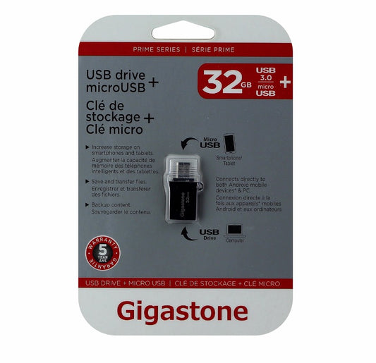 Gigastone OTG USB Drive Metal OTG 32GB USB 3.0 Flash Drive , (GS-U332OTG-R) Digital Storage - USB Flash Drives Gigastone    - Simple Cell Bulk Wholesale Pricing - USA Seller