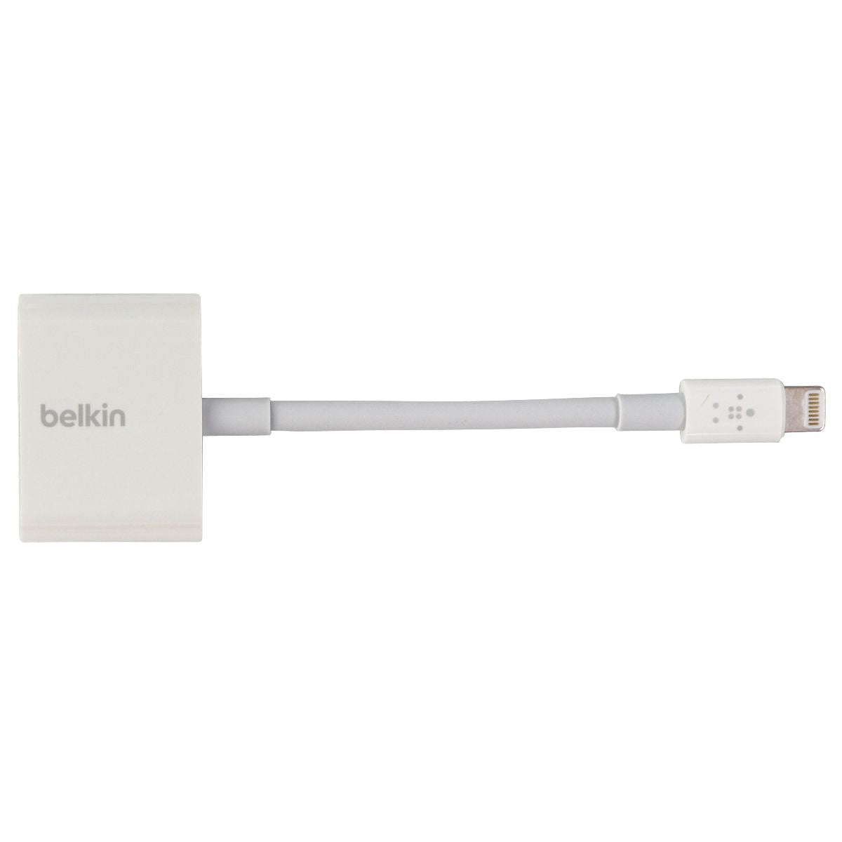 Belkin RockStar Series Audio and Charge Adapter for Apple iPhones (MFI) - White Cell Phone - Cables & Adapters Belkin - Simple Cell Bulk Wholesale Pricing - USA Seller