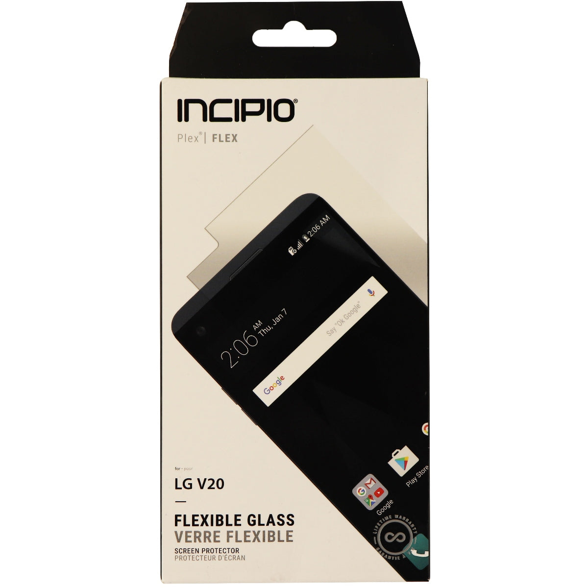 Incipio Plex Flex Series Flexible Glass Screen Protector for LG V20 - Clear Cell Phone - Screen Protectors Incipio    - Simple Cell Bulk Wholesale Pricing - USA Seller