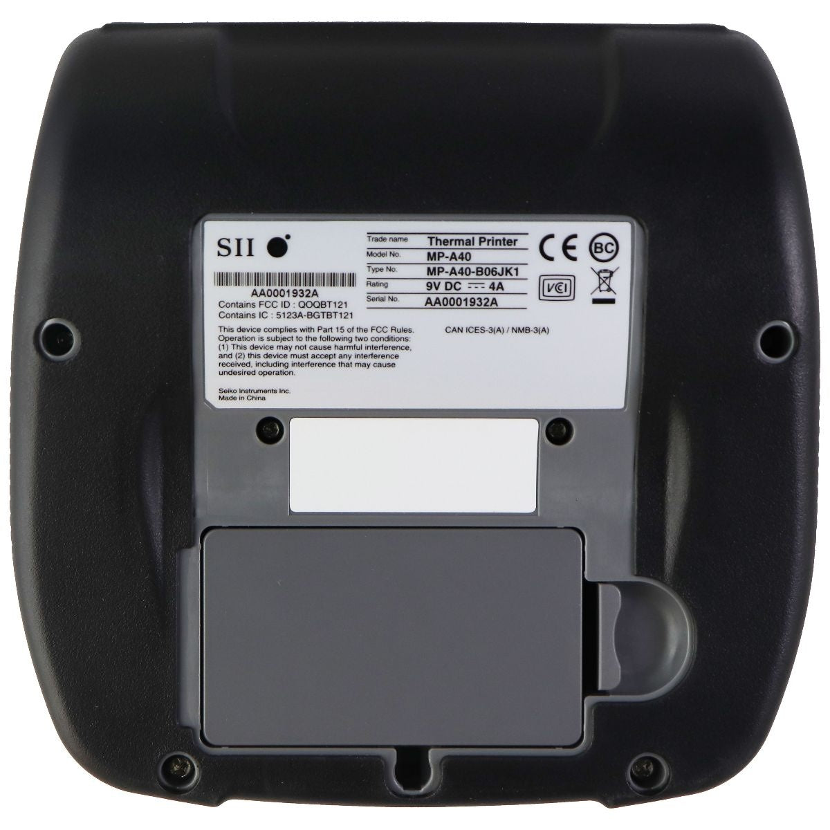 Seiko SII (MP-A40) Mobile Bluetooth Thermal Printer - Black Office Equipment - Printers SEIKO - Simple Cell Bulk Wholesale Pricing - USA Seller