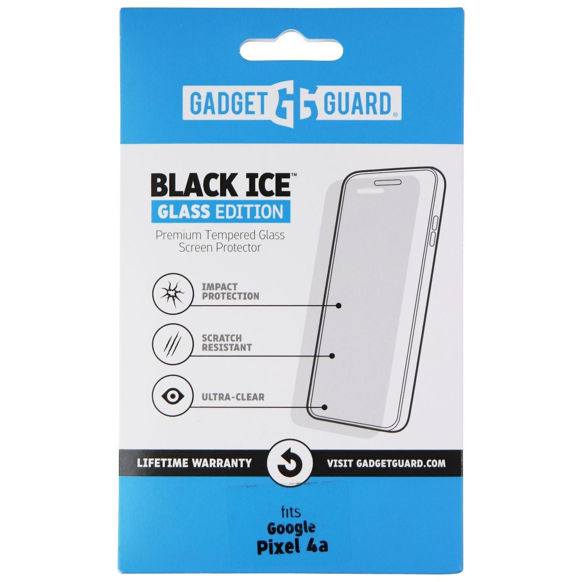 Gadget Guard Black Ice Glass Edition Tempered Glass for Google Pixel 4a - Clear Cell Phone - Screen Protectors Gadget Guard    - Simple Cell Bulk Wholesale Pricing - USA Seller