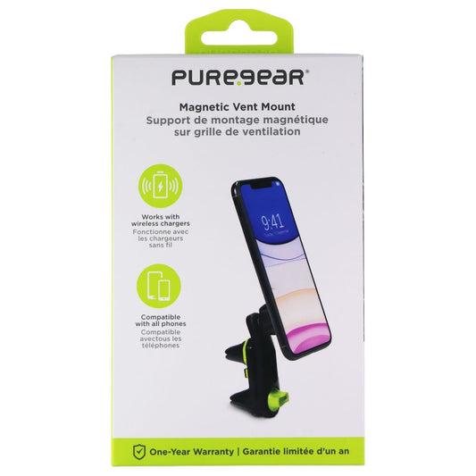 PureGear Magnetic Vent Mount for All Smartphones - Black (63302PG) Cell Phone - Mounts & Holders PureGear    - Simple Cell Bulk Wholesale Pricing - USA Seller
