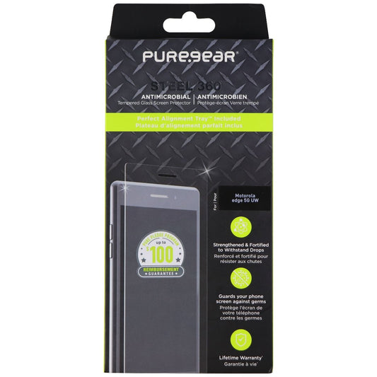 PureGear Steel 360 Tempered Glass for Motorola Edge 5G UW (2021) - Clear Cell Phone - Screen Protectors PureGear    - Simple Cell Bulk Wholesale Pricing - USA Seller