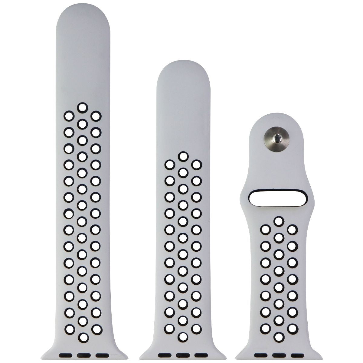 Apple 45mm Nike Band for Apple Watch 42/44/45mm - Pure Platinum/Black - Full Set Smart Watch Accessories - Watch Bands Apple - Simple Cell Bulk Wholesale Pricing - USA Seller