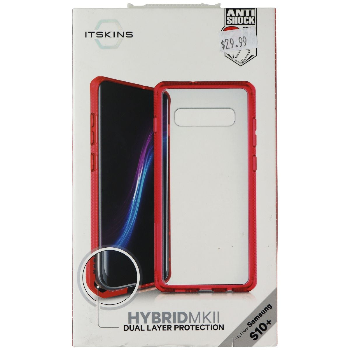 Itskins Hybrid MK11 Samsung Galaxy (S10+) - Red/Transparent Cell Phone - Cases, Covers & Skins ITSKINS - Simple Cell Bulk Wholesale Pricing - USA Seller