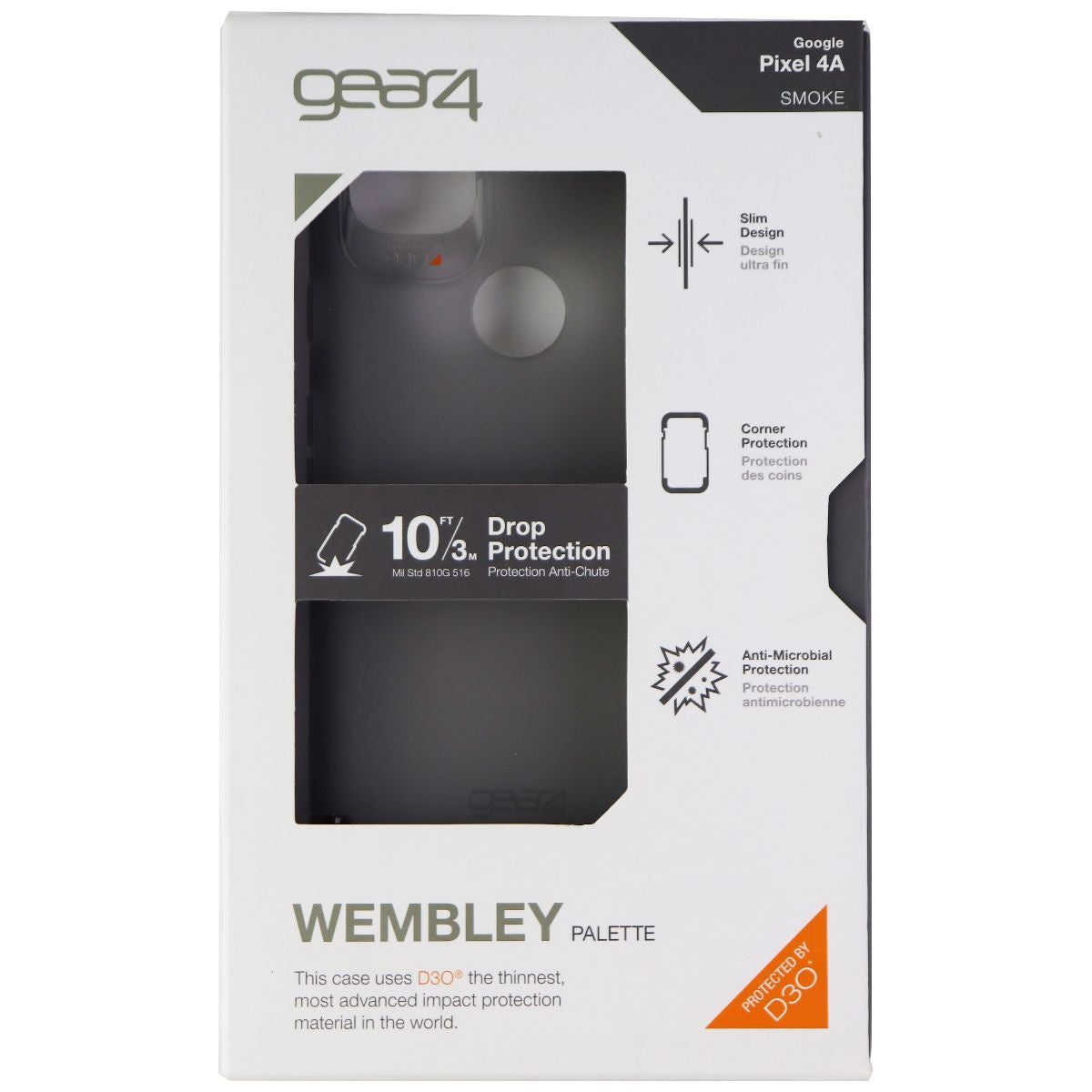 Gear4 Wembley Palette Series Flexible Case for Google Pixel 4a (Non-5G) - Smoke Cell Phone - Cases, Covers & Skins Gear4    - Simple Cell Bulk Wholesale Pricing - USA Seller
