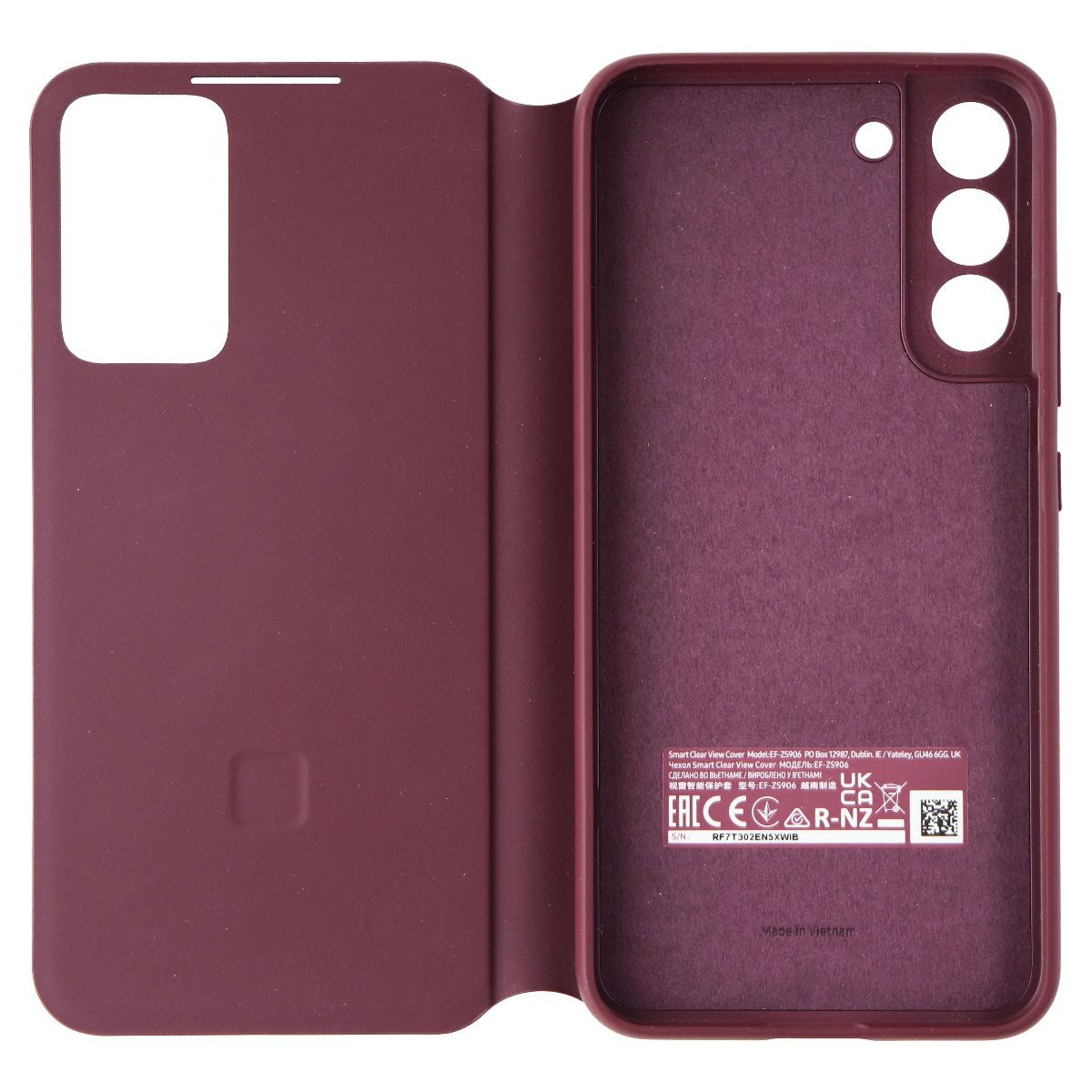 Samsung S-View Flip Cover Series Case for Samsung Galaxy (S22+) - Burgundy Cell Phone - Cases, Covers & Skins Samsung - Simple Cell Bulk Wholesale Pricing - USA Seller