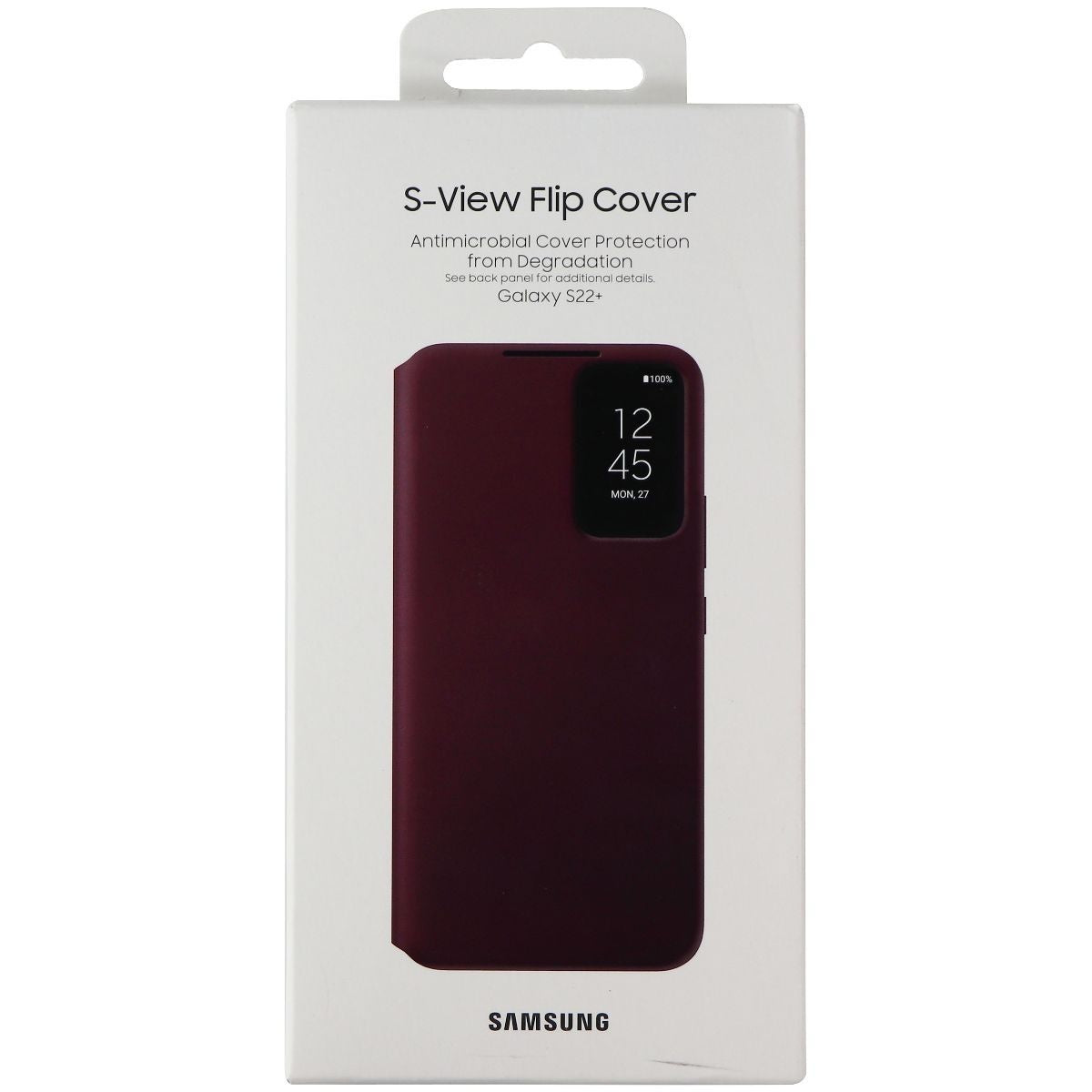 Samsung S-View Flip Cover Series Case for Samsung Galaxy (S22+) - Burgundy Cell Phone - Cases, Covers & Skins Samsung - Simple Cell Bulk Wholesale Pricing - USA Seller