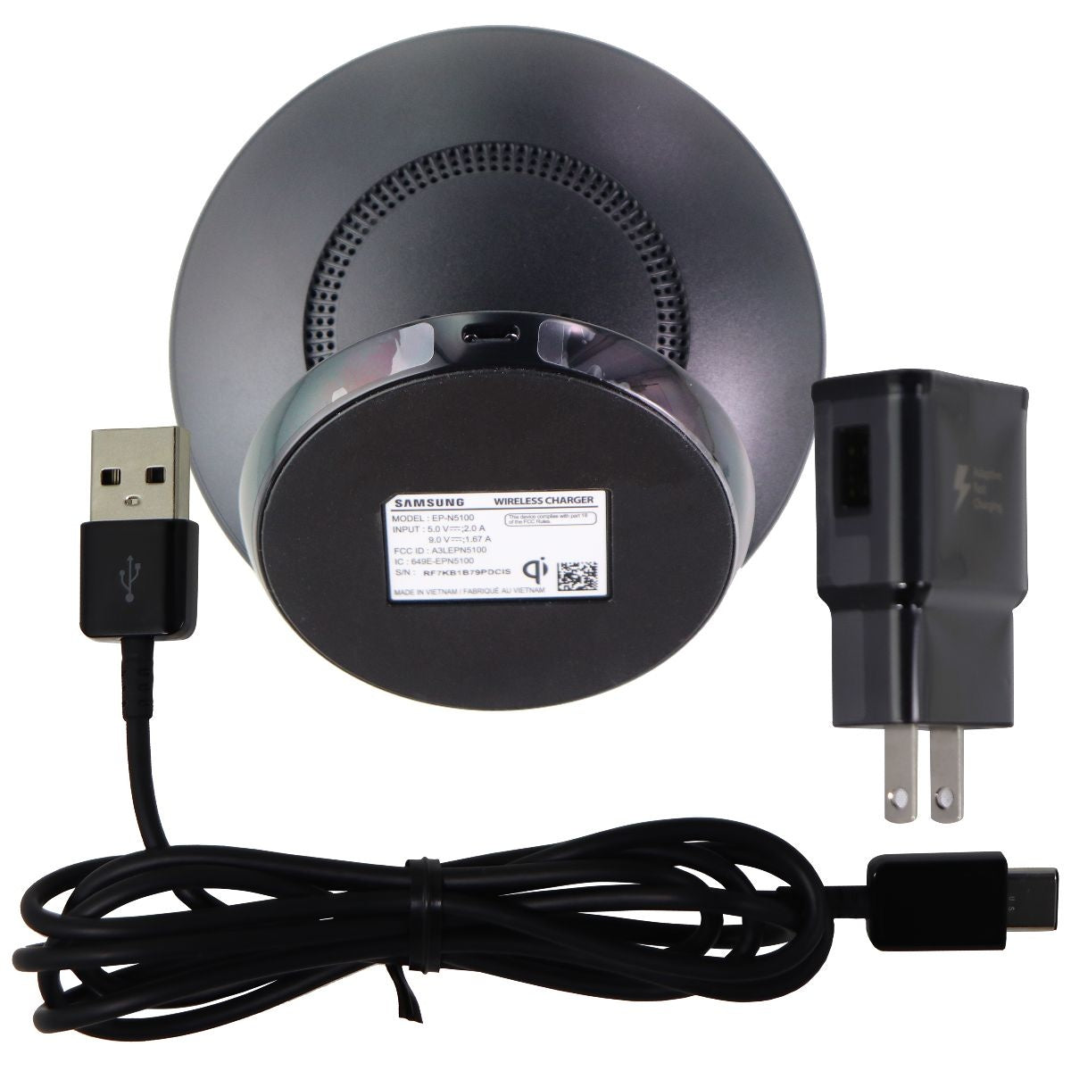 Samsung Wireless 15-Watt Charger Stand for Qi Devices - Black (EP-N5100) Cell Phone - Chargers & Cradles Samsung - Simple Cell Bulk Wholesale Pricing - USA Seller