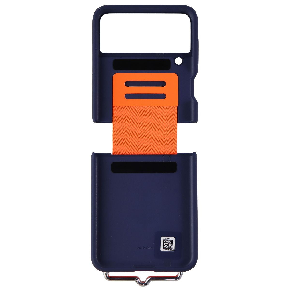 Samsung Silicone Cover with Strap for Galaxy Z Flip3 5G - Navy / Orange Cell Phone - Cases, Covers & Skins Samsung Electronics - Simple Cell Bulk Wholesale Pricing - USA Seller