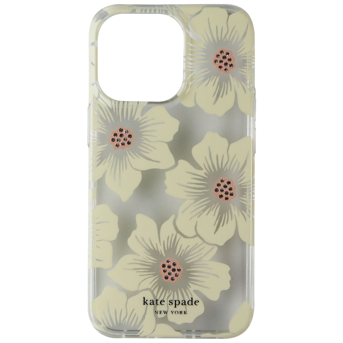 Kate Spade Protective Hardshell Case for iPhone 13 Pro - Hollyhock Floral Clear