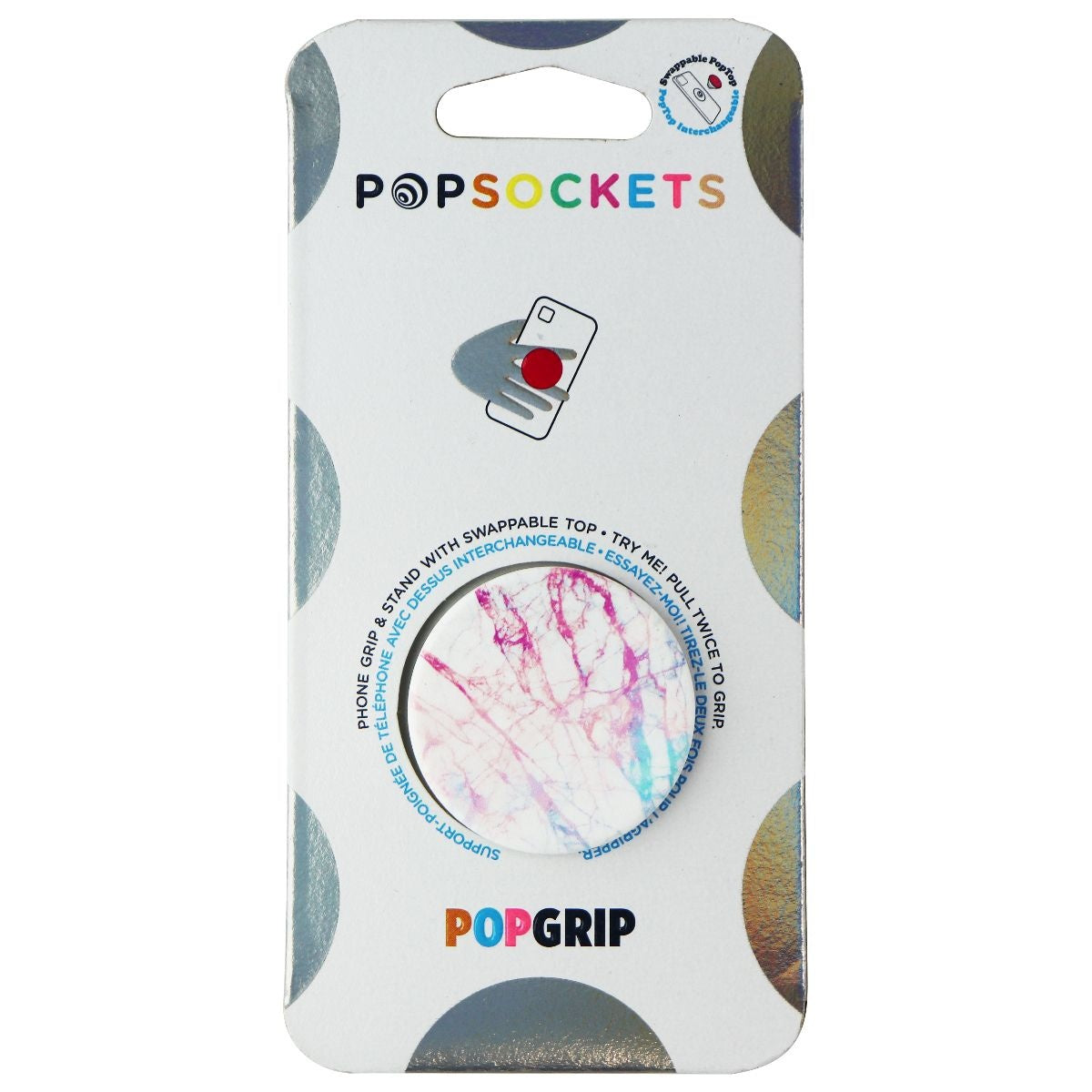 PopSockets PopGrip: Phone Grip and Phone Stand - Aurora Granite Cell Phone - Mounts & Holders PopSockets - Simple Cell Bulk Wholesale Pricing - USA Seller