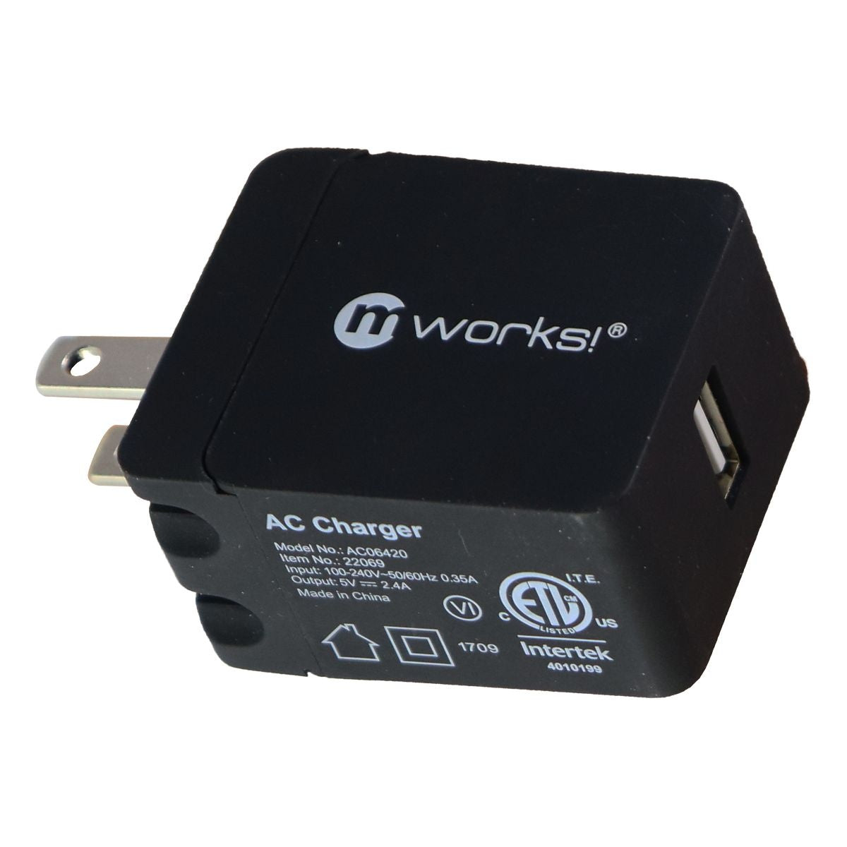 mWorks! (5V/2.4A) Single USB Wall Charger Travel Adapter - Black Cell Phone - Chargers & Cradles mWorks! - Simple Cell Bulk Wholesale Pricing - USA Seller