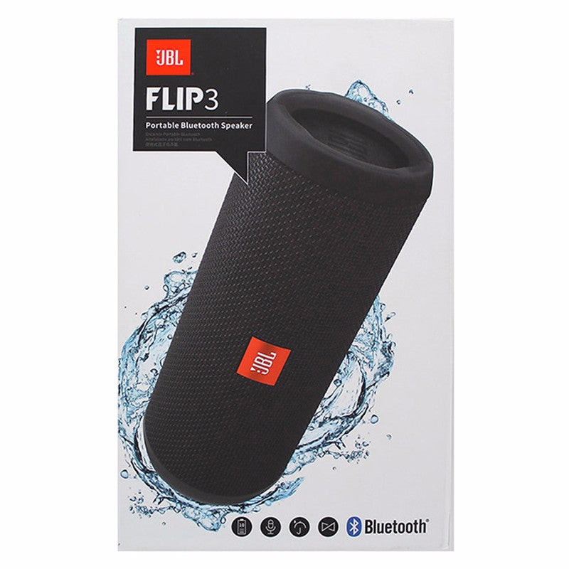 JBL Flip 3 Series Splashproof Portable Bluetooth Speaker - Black Cell Phone - Audio Docks & Speakers JBL - Simple Cell Bulk Wholesale Pricing - USA Seller