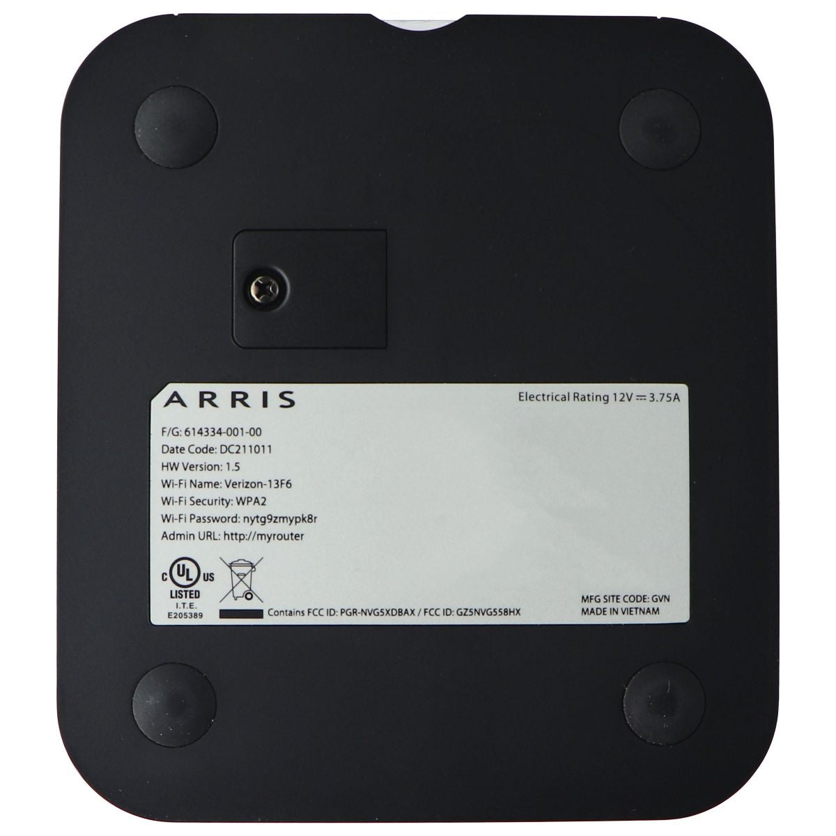 Arris (NVG558HX) Verizon 4G LTE Dual Band 11ax Gateway - Black Networking - Wireless Wi-Fi Routers Arris - Simple Cell Bulk Wholesale Pricing - USA Seller
