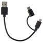mWorks! Short (6-inch) Dual Tip USB Cable with USB-C and Micro-USB - Black