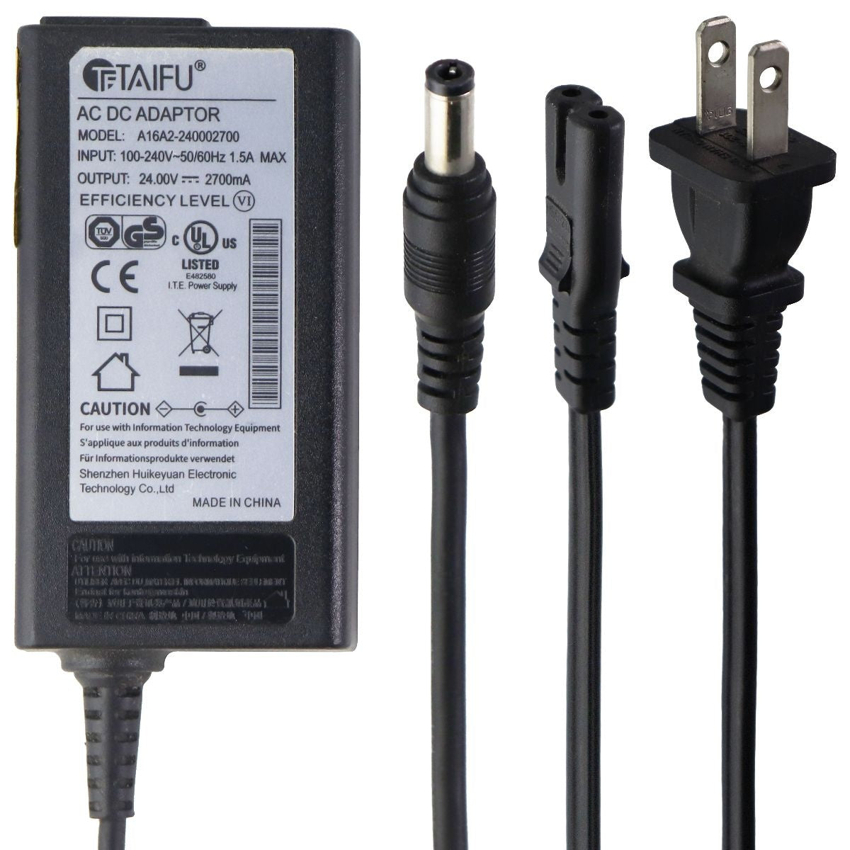 Taifu AC DC Adapter Power Supply (A16A2-240002700) - Black Computer Parts - Power Supplies Taifu    - Simple Cell Bulk Wholesale Pricing - USA Seller