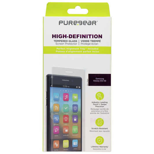 PureGear High-Definition Tempered Glass for Samsung Galaxy A52 5G - Clear Cell Phone - Screen Protectors PureGear    - Simple Cell Bulk Wholesale Pricing - USA Seller