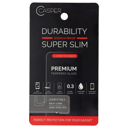 Casper Premium Tempered Glass Clear iPhone 12 Mini Cell Phone - Screen Protectors Casper    - Simple Cell Bulk Wholesale Pricing - USA Seller