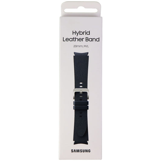 Samsung Hybrid Leather Band for Galaxy Watch4 & Later (20mm) M/L - Black Smart Watch Accessories - Watch Bands Samsung - Simple Cell Bulk Wholesale Pricing - USA Seller