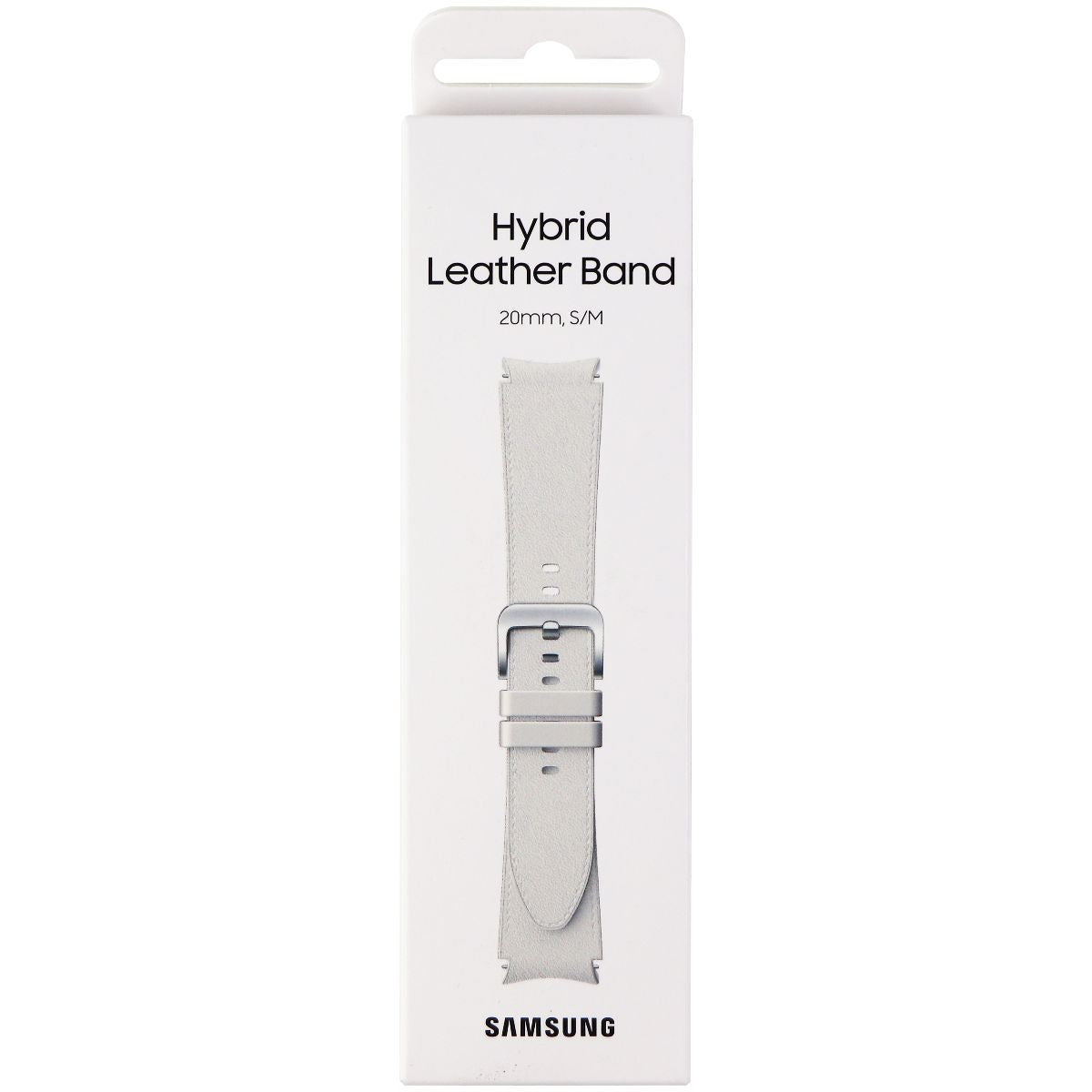 Samsung Hybrid Leather Band for Galaxy Watch4 & Later (20mm) S/M - White Smart Watch Accessories - Watch Bands Samsung - Simple Cell Bulk Wholesale Pricing - USA Seller