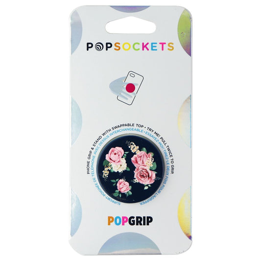 PopSockets PopGrip Swappable Grip for Phones & Tablets - Navy Blue/Pink Rose Cell Phone - Mounts & Holders PopSockets - Simple Cell Bulk Wholesale Pricing - USA Seller