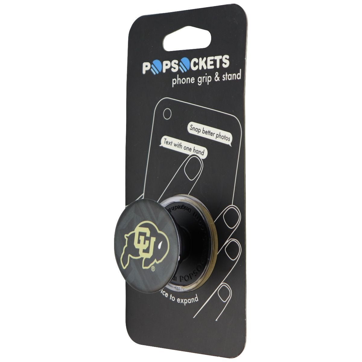 PopSockets: Collapsible Grip & Stand - University of Colorado Buffaloes Cell Phone - Mounts & Holders PopSockets - Simple Cell Bulk Wholesale Pricing - USA Seller