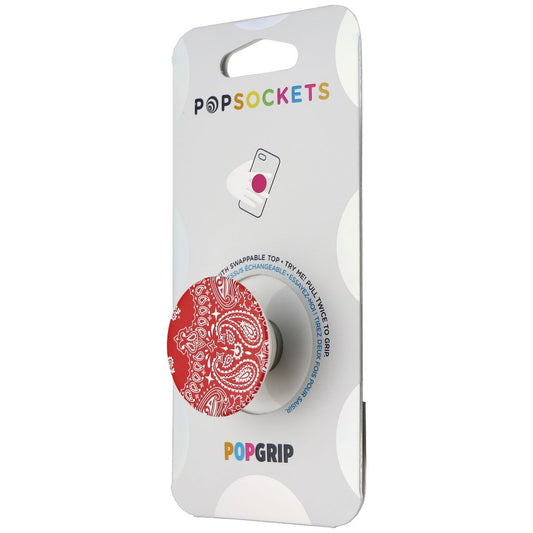PopSockets: PopGrip Expanding Stand & Grip with Swappable Top - Red Bandana Cell Phone - Mounts & Holders PopSockets - Simple Cell Bulk Wholesale Pricing - USA Seller