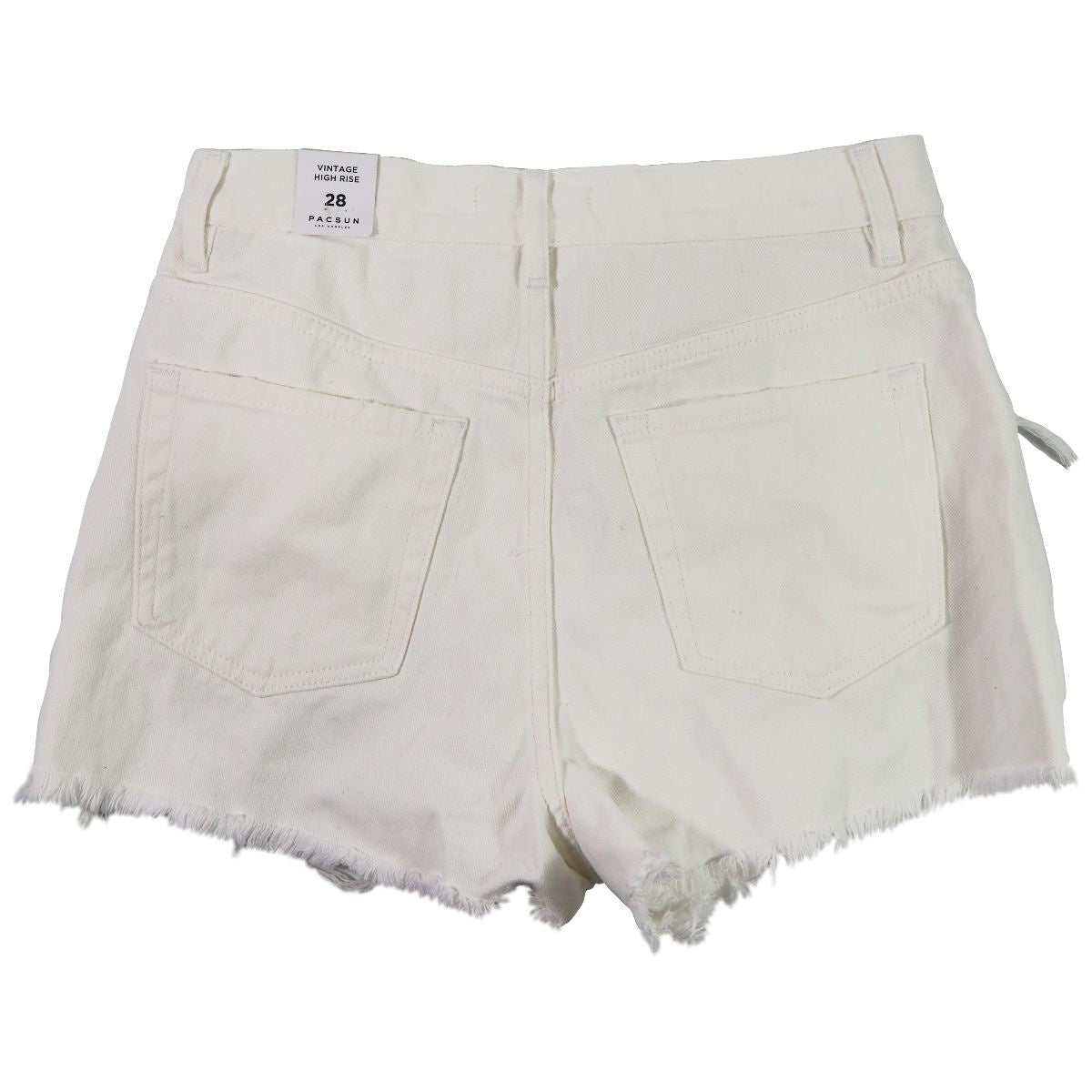 PacSun Vintage High Rise Jean Shorts - Size 28 - Ripped White Other Sporting Goods PacSun - Simple Cell Bulk Wholesale Pricing - USA Seller