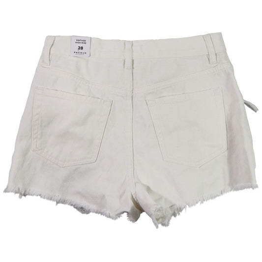 PacSun Vintage High Rise Jean Shorts - Size 28 - Ripped White Other Sporting Goods PacSun - Simple Cell Bulk Wholesale Pricing - USA Seller