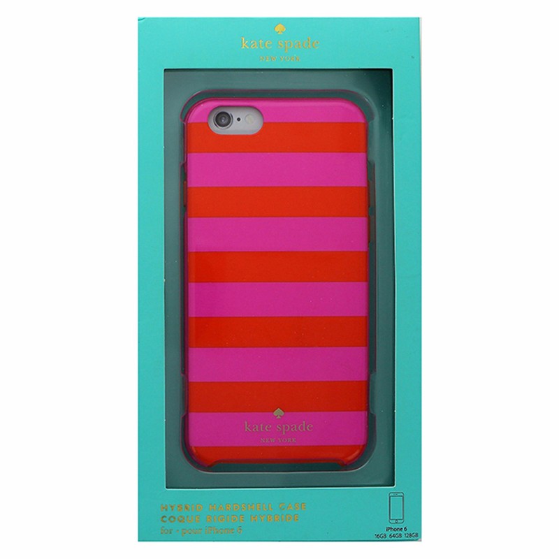 Kate Spade Hybrid Hardshell Case for iPhone 6s/6 - Pink Candy Stripe Cell Phone - Cases, Covers & Skins Kate Spade    - Simple Cell Bulk Wholesale Pricing - USA Seller