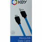 Key 3 Foot Micro-USB Charge and Sync Data Cable - Blue and Black Cell Phone - Cables & Adapters KEY Enhanced - Simple Cell Bulk Wholesale Pricing - USA Seller