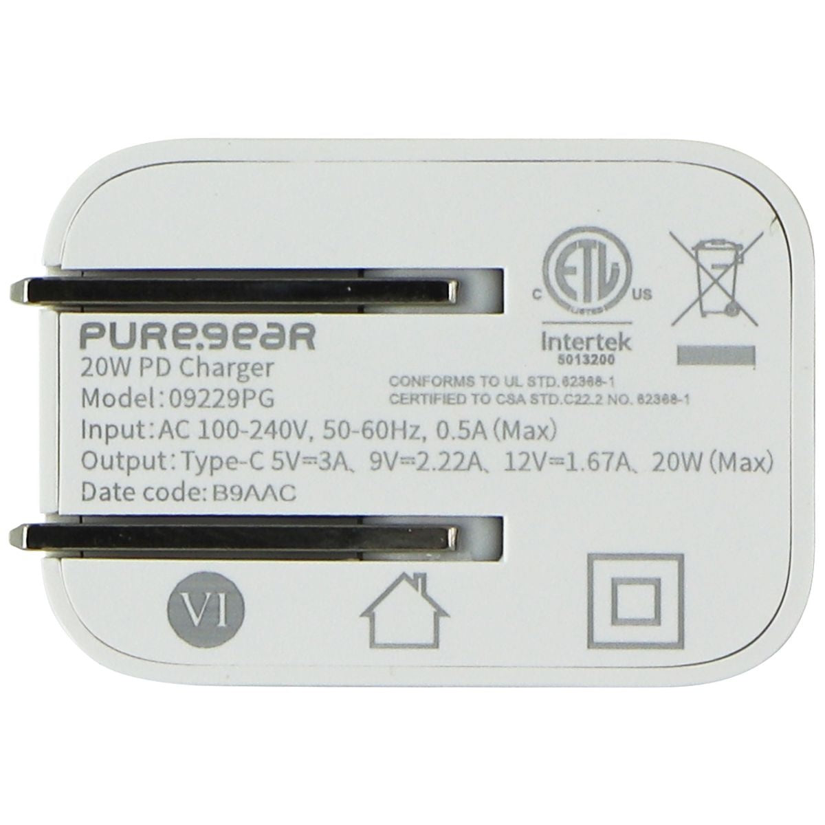 PureGear (20W) LightSpeed USB-C Wall Charger + USB-C 2.0 Cable - White Cell Phone - Chargers & Cradles PureGear - Simple Cell Bulk Wholesale Pricing - USA Seller