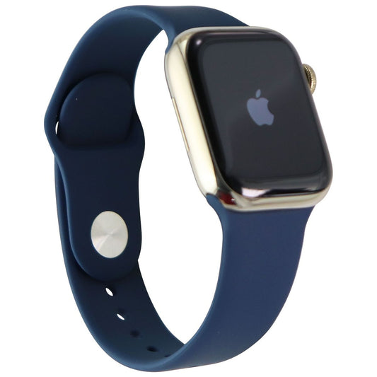 Apple Watch Series 7 (GPS + LTE) A2475 (41mm) - Stainless Gold/Blue Sp Band