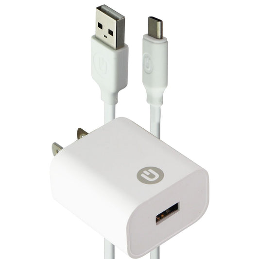UBREAKIFIX (2.4A) USB Wall Charger and (3-Ft) USB to USB-C Cable - White