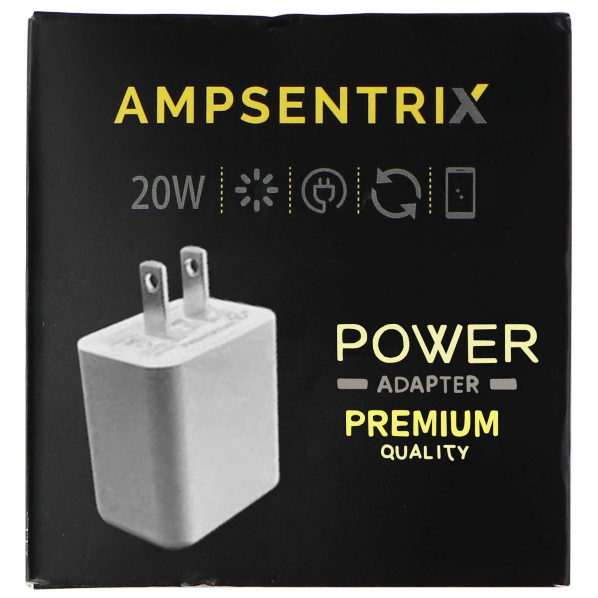 AmpSentrix (20-Watt) USB-C Wall Adapter/Charger - White (AMP-CA2001) Cell Phone - Chargers & Cradles AmpSentrix - Simple Cell Bulk Wholesale Pricing - USA Seller