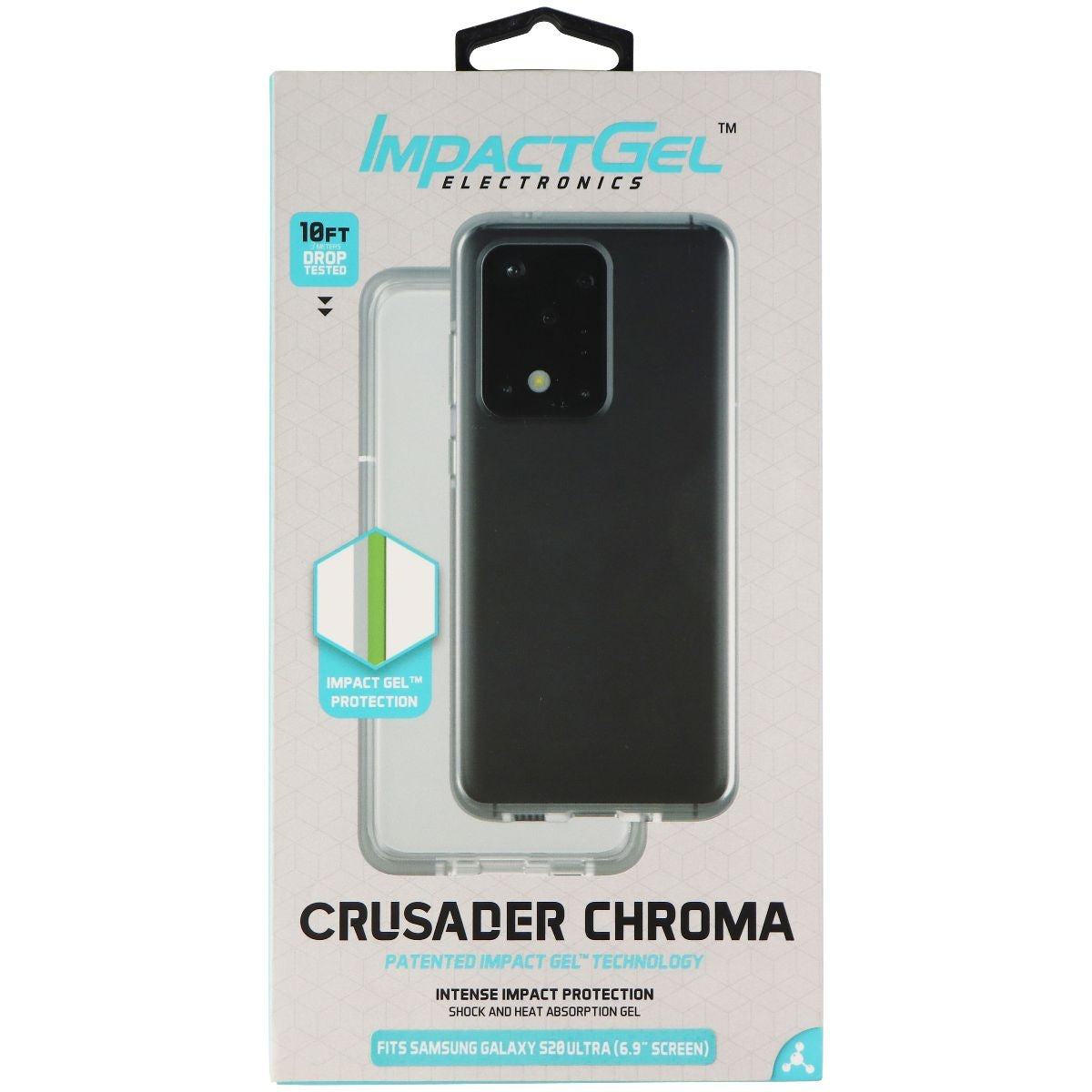 Impact Gel Crusader Chroma Series Case for Samsung Galaxy S20 Ultra - Clear Cell Phone - Cases, Covers & Skins Impact Gel    - Simple Cell Bulk Wholesale Pricing - USA Seller