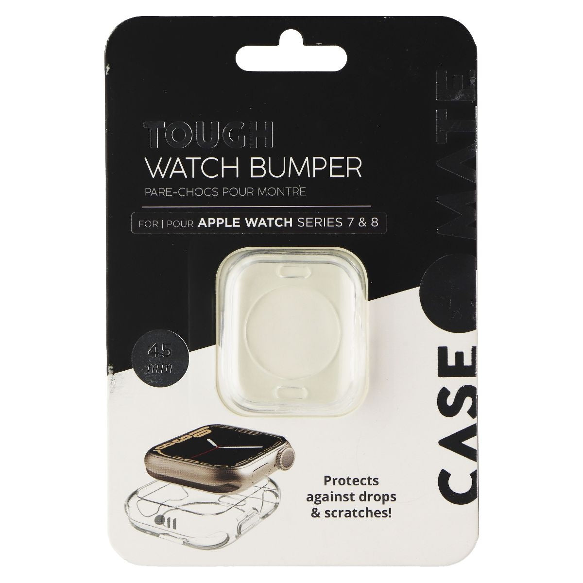 Case-Mate Tough Watch Bumper for Apple Watch Series 7 & 8 (45mm) - Clear Smart Watch Accessories - Smart Watch Cases Case-Mate - Simple Cell Bulk Wholesale Pricing - USA Seller
