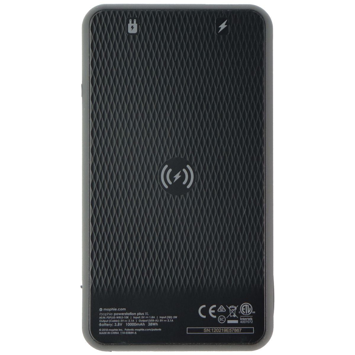Mophie Powerstation Plus XL 10,000mAh Battery with Built-in Cable - Black Cell Phone - Chargers & Cradles Mophie - Simple Cell Bulk Wholesale Pricing - USA Seller