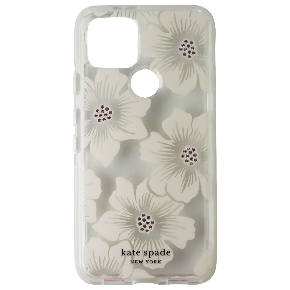 Kate Spade Defensive Hardshell Case for Google Pixel 5 - Hollyhock Floral Clear Cell Phone - Cases, Covers & Skins Kate Spade    - Simple Cell Bulk Wholesale Pricing - USA Seller