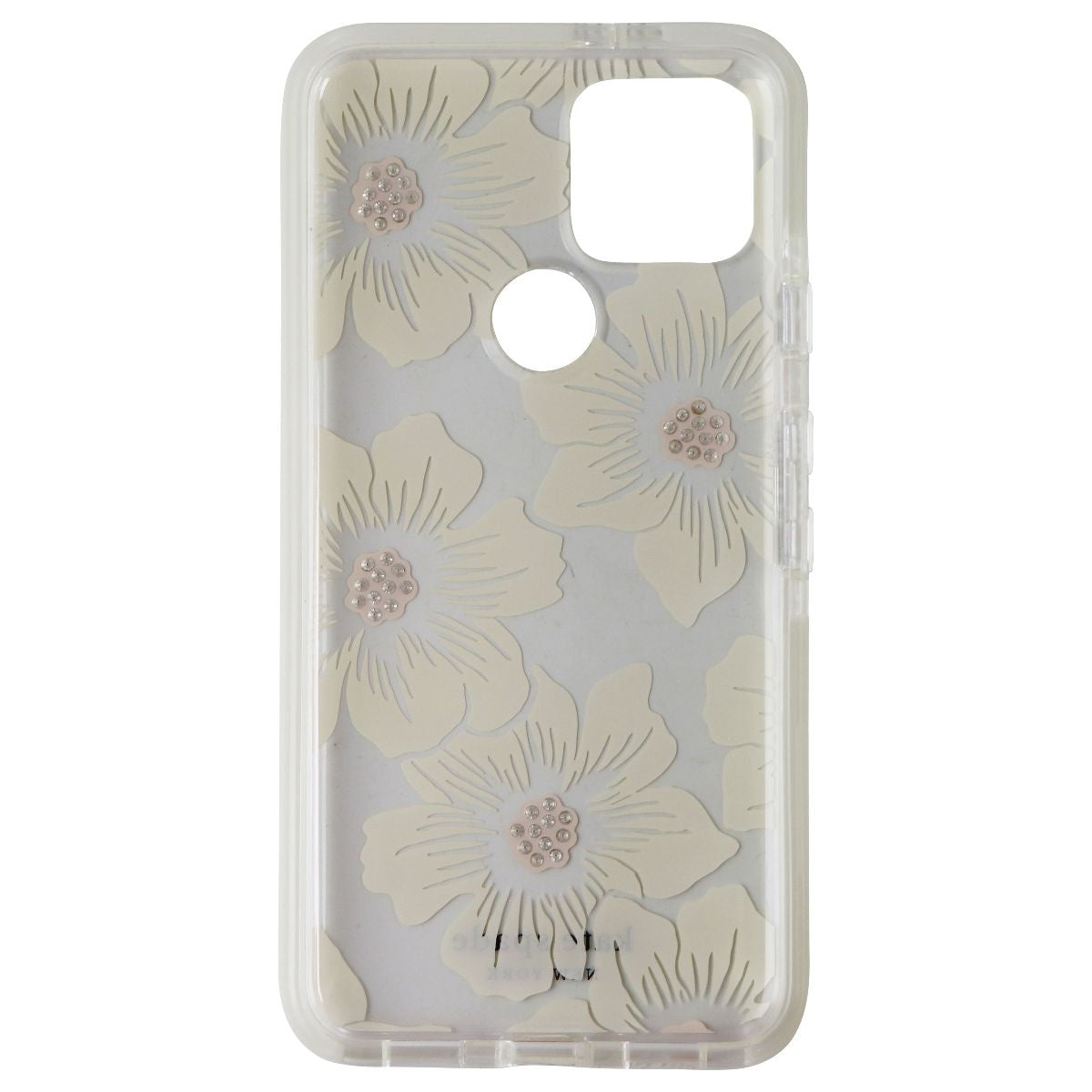 Kate Spade Defensive Hardshell Case for Google Pixel 5 - Hollyhock Floral Clear Cell Phone - Cases, Covers & Skins Kate Spade - Simple Cell Bulk Wholesale Pricing - USA Seller