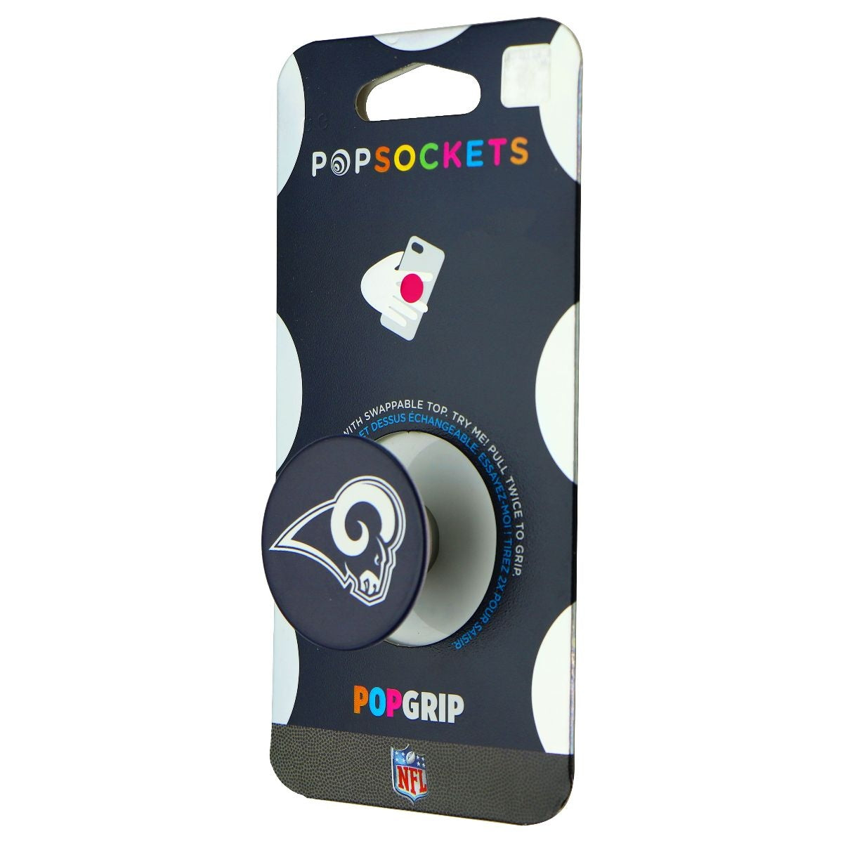 PopSockets: PopGrip with Swappable Top - NFL - Los Angeles Rams Helmet Cell Phone - Mounts & Holders PopSockets - Simple Cell Bulk Wholesale Pricing - USA Seller